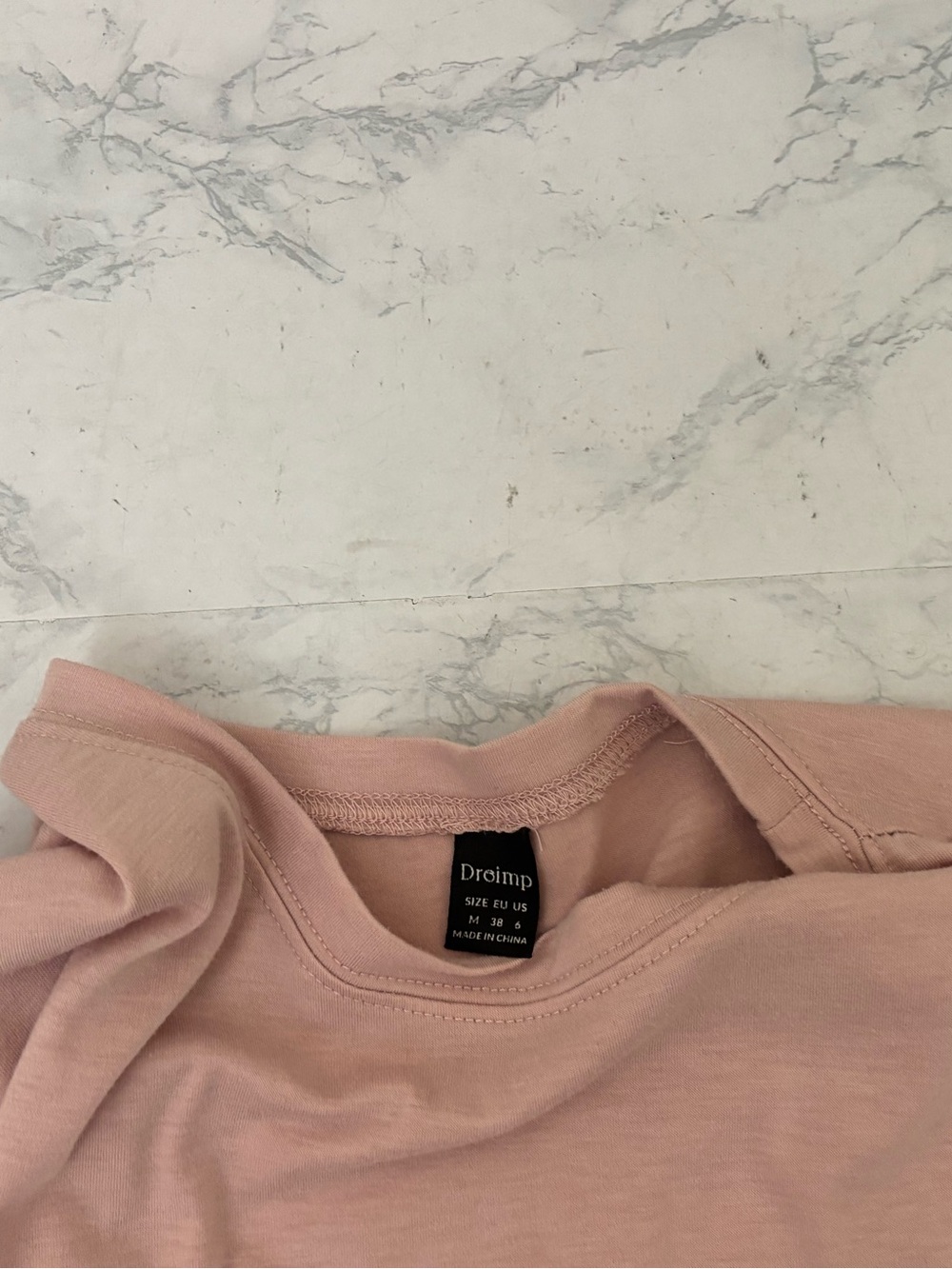 Droimp Ladies Womens Size M Pink Short Sleeve Shirt Pullover Blush Top - Picture 7 of 7